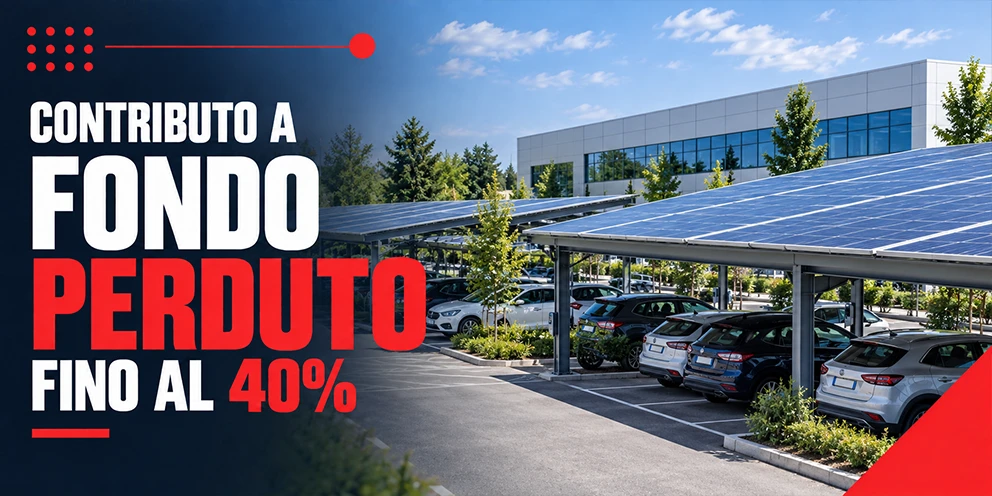 Impianto fotovoltaico su pensiline di un parcheggio aziendale finanziato dal bando Emilia-Romagna 20